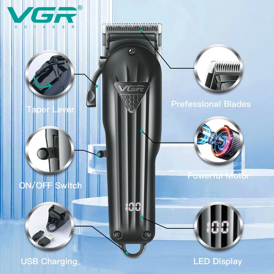 Hair Clipper Professional Hair Cutting Machine Hair Trimmer Adjustable Cordless Rechargeable